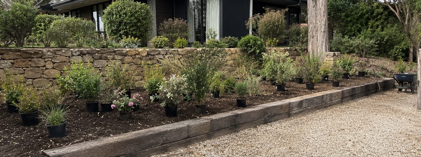 The same embankment planted out and established